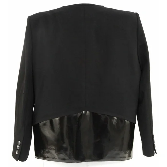 HELMUT LANG Jacket Black Blazer Coat Long Sleeve Hook and Eye Closure Sz 6 - Picture 5 of 6